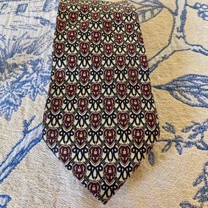 Justin David I Silk Tie I Bold Geometric Pattern I 1990s